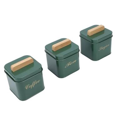Imagem de VBESTLIFE 3 Pacotes de Lata de chá, Lata Redonda de Folha de Flandres para Grãos de café, Recipiente de chá para Armazenamento de Cozinha, Açúcar Matcha Em pó (GREEN)