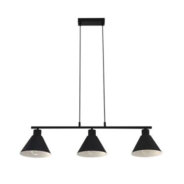 Imagem de Luminária Pendente para Ilha de Cozinha em Estilo Industrial, Lustre Linear Vintage Preto, Pendente Luminária Estilo Casa de Campo (Lâmpada Não Inclusa)