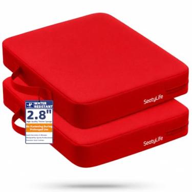 Imagem de Almofadas de assento de estádio premium para arquibancadas – extra grossas para longas horas sentadas, à prova d'água, 2 unidades, almofadas de assento de estádio, portáteis e leves, adequadas para