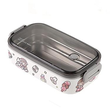 Imagem de Lancheira reutilizável à prova de vazamento, compartimento e conjunto de talheres (colher garfo, pauzinhos, talheres), conjunto de talheres Bento, recipientes seguros para preparação de refeições