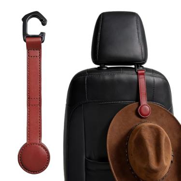Imagem de Jevuoyee Suporte de chapéu de cowboy para caminhão e carro - clipe magnético para chapéu com rotação de 360°, cabide de couro para veículos, acessórios de suporte de capacete rígido para manter a