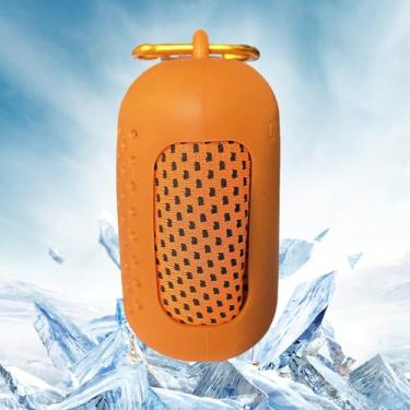 Imagem de Toalha de secagem rápida super absorvente microfibra toalha de viagem compacta secagem rápida para acampamento, academia, praia, natação, ioga, esportes, toalhas de suor perfeitas laranja
