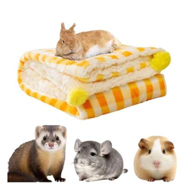 Imagem de Copfeu Tapete de cama de porquinho da índia - Forro de gaiola de rato lavável, acessórios de cama, cobertores de lã macia para rato, coelho, chinchila, ouriço, furão, gatinho, cachorrinho, gato e