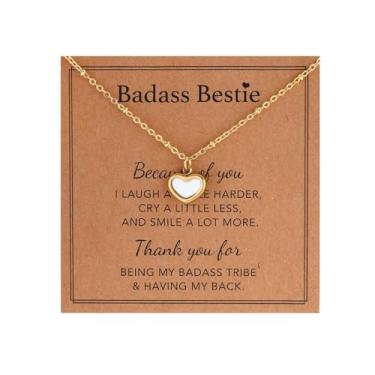 Imagem de AULSIEY Colar de coração colorido para o Dia dos Namorados para mulheres, melhor amiga, banhado a ouro 18 K, aço inoxidável, amizade, Bestie, Aço inoxidável, Sem Pedra Preciosa