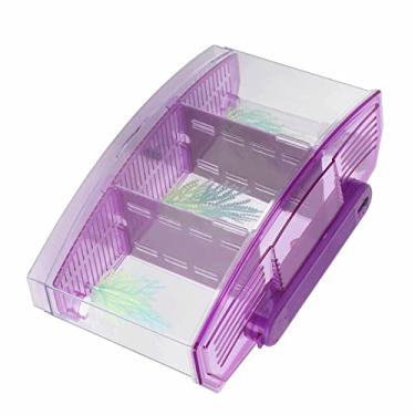 Imagem de Generic Aquário de Peixes Com Isolamento de Reprodução LED Acrílico Três Divisões para Peixes Pequenos, Mini Aquário para Incubação, Isolamento de Doentes e Proteção de Filhotes (Roxo)