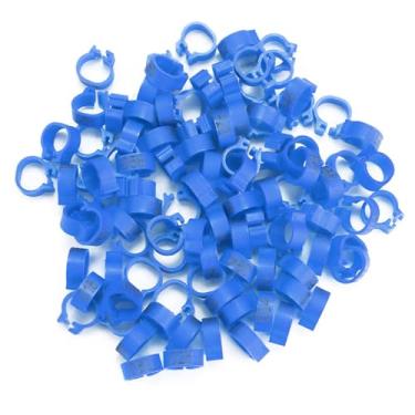 Imagem de Generic Anéis de Perna de Pombo Usam Faixas Plásticas Numeradas Resistentes para Carta Pombo para Adultos 400g 100pcs Saco 8mm 001-100 (Azul escuro)