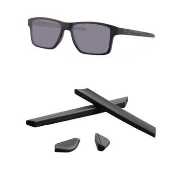 Imagem de Kygear Kit de reparo de substituição de silicone preto, peça de nariz de substituição e manga de têmpora para óculos de sol Oakley Chanfro quadrado OX8143/Chanfro MNP OX8089, almofadas de nariz de