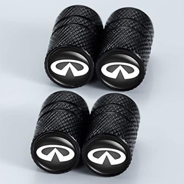 Imagem de Tampa da haste da válvula de pneu com vedação de vedação de substituição para Infiniti Q50 FX35 FX37 F50 QX70 QX60 EX35 tampas de válvula de pneu resistentes à corrosão, pacote com 4