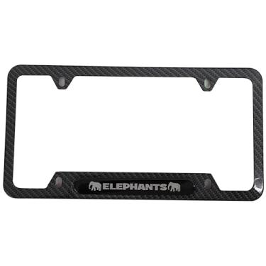 Imagem de Elefantes Placa Placa de Licença Suporte de Capa com Parafusos Aço Inoxidável 1 peça (Fibra de Carbono)