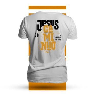 Imagem de Camiseta Masculina Unissex Cristã "Jesus é o Caminho" Moda Evangélica 
