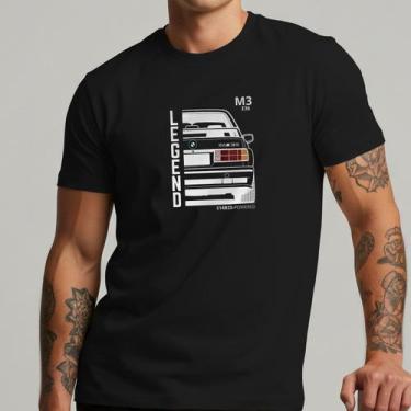 Imagem de Camiseta Masculina Básica BMW M3 Retro Antiga Streetwear 100% Algodão 