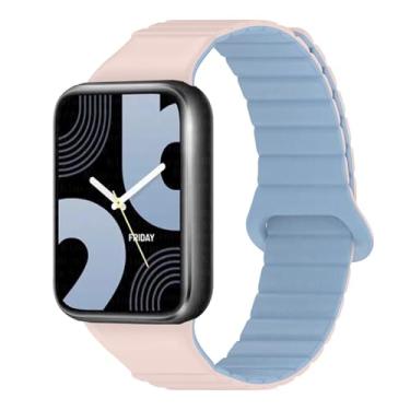 Imagem de EZZON Pulseira magnética de silicone para Xiaomi Miband 9 Pro/Redmi Watch 4, pulseira para Mi Band 8 Pro (rosa, para Redmi Watch 4), For Redmi Watch 4, Ágata