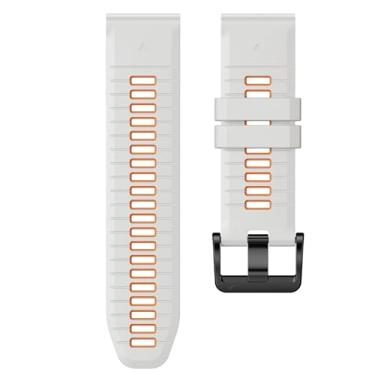 Imagem de KKFAUS Pulseira Fenix 7X Pro/6X Pro para Fenix 6X, Fenix 7X, 26 mm de largura, Fenix 5X Plus, para Descent Mk2i/Tactix Delta/Tactix 7 Pro/Tactix 7, pulseiras de relógio de silicone macio (cinza misty