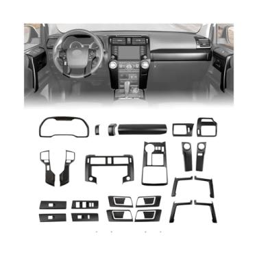 Imagem de SQQP 28 peças de capa de kit de acabamento interno adequada para Toyota 4Runner 2020-2025, saídas de ar laterais do painel, painel de controle de câmbio de marcha, painel de elevação de janela