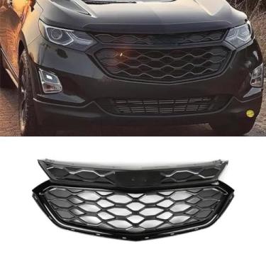 Imagem de Kit de carroceria de grade decorativa para para-choques de carro Grade de para-choque frontal compatível com EQUINOX 2017-2019 Parte externa (preto)