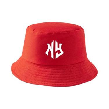 Imagem de Chapéus Bucket Masculinos Com Letras NY 4PC 2PC 1PC Proteção Solar Mod