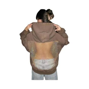 Imagem de Moletom Feminino Gótico Com Capuz Em Malha Oca Translucida, Pulôver De