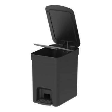 Imagem de Lixeira Pedal C/ Tampa 6 Litros Cozinha/banheiro Cesto/lixo - OU, Pret