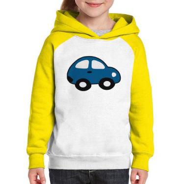 Imagem de Moletom Infantil Carrinho Azul - Foca na Moda, Branco, Amarelo, 2