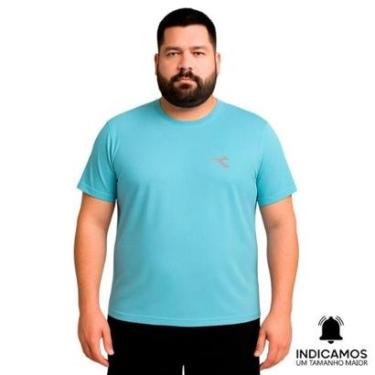 Imagem de Camiseta Diadora Small Logo Plus Size Masculina - Azul Turquesa G2-Masculino