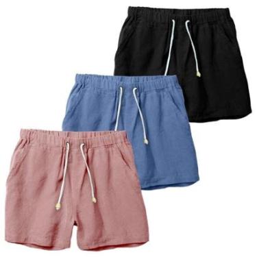 Imagem de Kit 3 Shorts Linho Premium Bermuda Masculina Moda Praia Luxo-Masculino