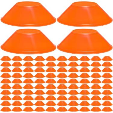Imagem de wlilupah 100 Pçs Mini Cones de Futebol para Agilidade Esportiva Disco Cones Treinamento para Exercícios de Agilidade Esportes Futebol Basquete Futebol Basquetebol Exercícios (Laranja)
