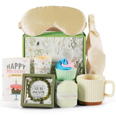Imagem de Conjunto de canecas de presente de aniversário para mulheres, cestas de spa, caixa de presente, ideias de presentes de feliz aniversário exclusivas para mulheres, mãe, amiga, irmã, esposa, filha