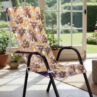 Imagem de Capa Protetora para Cadeira Espreguiçadeira 1 Lugar Estampa Floral Poliéster Acab Matelassado Durável e Resistente Marrom