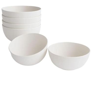 Imagem de Tigela de plástico com capacidade para 1100ml - própria para micro-ondas, pode ser lavada na máquina de lavar louça e é reutilizável. (12, Branco)