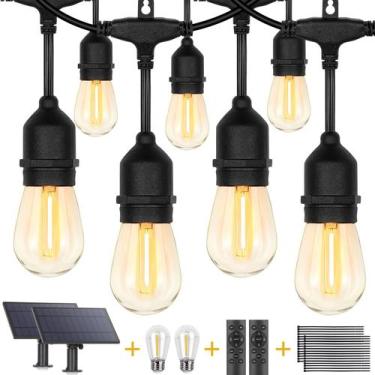 Imagem de Luzes solares de corda ZJOJO 37m, impermeáveis ao ar livre, IP65, 30 L