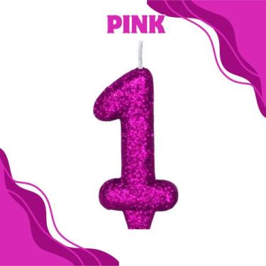 Imagem de Vela de Aniversário Para Bolo Shine C/Glitter - Crgfestas, Pink, 6