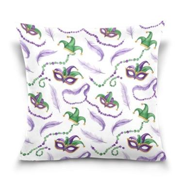 Imagem de Blueangle Capas de almofada de máscara de carnaval - 50 x 50 cm, decoração de férias de fazenda para sofá de casa (344)