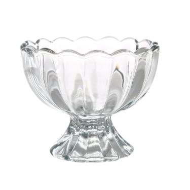 Imagem de UPSTORE Tigela de sobremesa de vidro vintage de 142 g, copo de sorvete de base pesada, pudim, parfait, prato de servir frutas, tigela de condimentos para lanches, sobremesa, utensílios de mesa