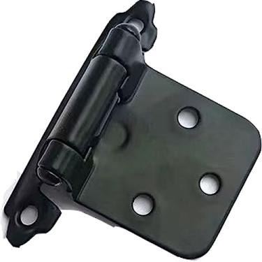 Imagem de Mini dobradiças de bronze antigo, dobradiças quadradas, para armário de madeira, gaveta, caixa de joias, móveis, ferragens, 2 peças (preta)