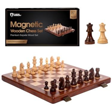 Imagem de Chess Set Magnetic - Premium Wooden Board Game with a Portable Wood Case and Secure Storage for Pieces, Set for Kids and Adults (Sapele Wood) - Chess Armory