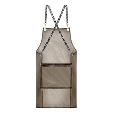 Imagem de OIIBWQ de cabeleireiro ajustável com bolso com zíper para uso em cabeleireiro, lavagem de louça, jardinagem e outras atividades, Preto