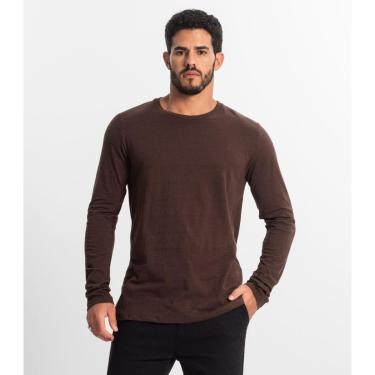 Imagem de Camiseta Masculina Manga Longa Básica Diametro Marrom-Masculino