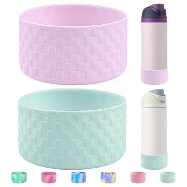 Imagem de HEYSKAY 2 peças de bota de silicone para garrafa de água Owala Flask 680 g, capa protetora antiderrapante para Owala Twist, garrafa de água de aço inoxidável FreeSip and Flip sem BPA Base inferior da