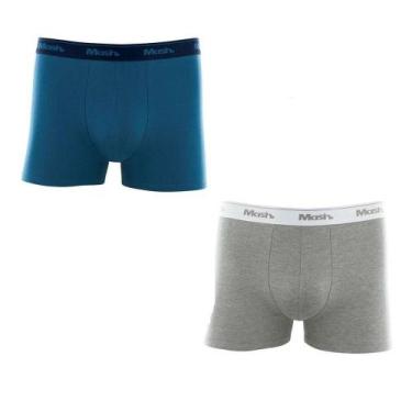 Imagem de Kit C/10 Cuecas Boxer Mash Infantil 110.07, G, Cinza, Azul