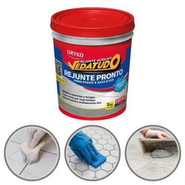 Imagem de Rejunte Acrílico VedaTudo Dryko Impermeável Pronto Uso Piso Azulejo Po