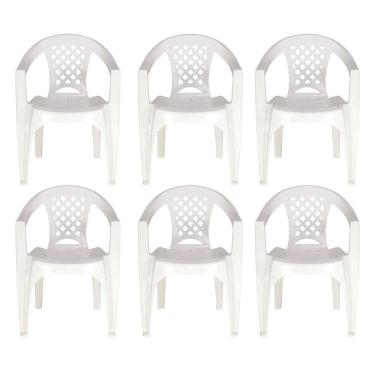 Imagem de Kit 6 Cadeiras Tramontina Iguape Polipropileno Empilháveis Branco