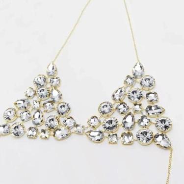 Imagem de Conjunto De Biquíni Sexy Com Corrente Geométrica De Strass Para Mulher