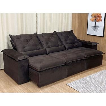 Imagem de Sofá Retrátil Reclinável 2,70 m Marrom 200 Athenas