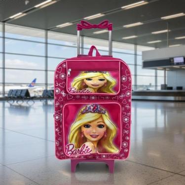 Imagem de Mochila Escolar Carrinho Menina e Menino Personagens Grande Cor:Barbie