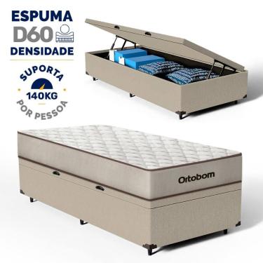 Imagem de Cama Box Baú com Colchão de Espuma D60 Ortobom Force Dream Solteiro 88cm