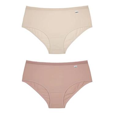 Imagem de Kit 2 Calcinhas Cintura Alta Delrio Cobre Bumbum Respirável Algodão, N