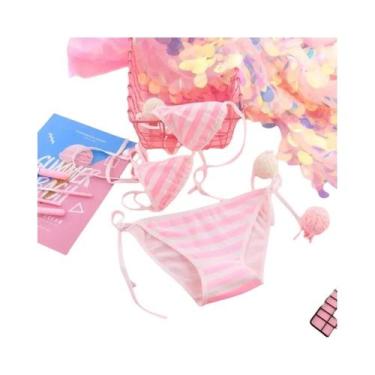 Imagem de Conjunto De Biquíni Mini Listrado Sexy Lolita Kawaii Para Mulheres Azu