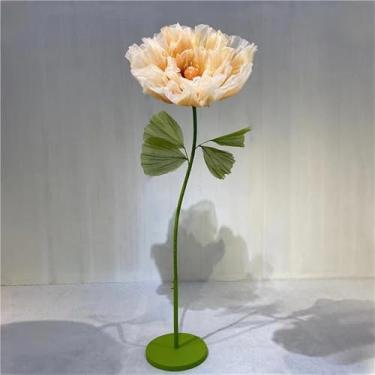 Imagem de Flores artificiais gigantes, decorações florais de seda grandes para casamentos, vitrines e adereços de fotografia - Perfeito para fundos de eventos e exibições