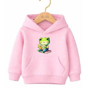 Imagem de Moletom Canguru Infantil Estampa Sapinho Leitura 1027 Estiloso Casual 