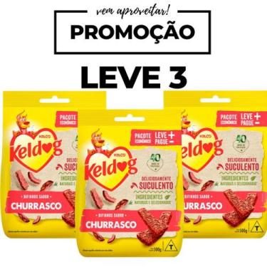 Imagem de Kit 3 bifinhos keldog para cães churrasco 500g - KELCO